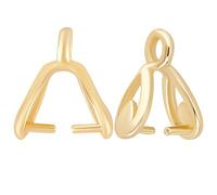 Beebeecraft 40 bélières à Pincer pour Pendentifs Plaqué Or 18 carats à Pression Sur Bélières Pendantes Breloques Fermoirs Pendentif Connecteur avec Trou pour la Fabrication de Bijoux Boucles Breloques