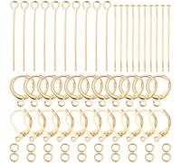 Beebeecraft 40 Gancio per Orecchini A Leva in 2 Stili Kit di Accessori per La Creazione di Orecchini con 100 Anello di Congiunzione e 40 perni per Occhielli per Accessori Fai da Te per Gioielli