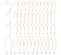 Beebeecraft 48 pz 4 ganci per Orecchini Stile 18K Placcato Oro A Forma di U Fili per Orecchie Francesi Amo Da Pesca Risultati per Orecchini con Anello per Orecchini Pendenti A Goccia Creazione
