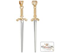 Beebeecraft 5 pz/Scatola Ciondoli con Spada Placcati In Oro 18K Katana Pugnale Freccia Ciondoli Pendenti per Creazione di Gioielli Fai Da Te Collana Orecchini Braccialetti Artigianato