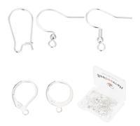 Beebeecraft 5 Stili 50 Pezzi Ganci per Orecchini 925 Kit per Creazione di Orecchini In Argento Sterling Placcato Leverback Earwire per Creazione di Orecchini di Gioielli
