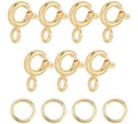 Beebeecraft 50 Pezzi con Chiusura Ad Anello A Molla Placcata in Oro 18K Piccola Chiusura A Molla per Collana e Bracciale Connettore con Anelli di Congiunzione Aperti per La Creazione di Gioielli