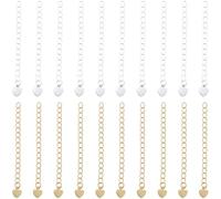 Beebeecraft 50 prolunga per Collana A Forma di Cuore in 2 Colori Estensione per Catena Placcata in Oro 18k e Argento Sterling 925 per La Creazione di Gioielli Bracciale con estremità Regolabile