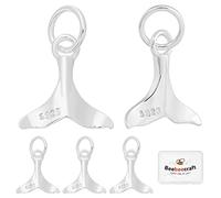 Beebeecraft 5Pcs Ciondoli A Coda di Balena 925 Ciondoli In Argento Sterling Oceano Pesce Vita di Mare Ciondolo con Anello di Salto per Gioielli Fai Da Te Collana Bracciale Orecchini