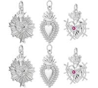 Beebeecraft 6 pz 3 stili Ciondoli A Forma di Cuore Sacro Zirconi Cubici Ciondolo A Cuore D'Amore con Scatola di Immagazzinaggio per Collane di Gioielli Fai Da Te Che Realizzano Forniture
