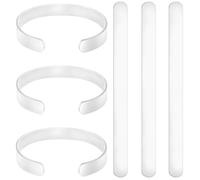 Beebeecraft 6 pz. Distanziatori per Braccialetti in Metallo 304 Pezzi Distanziatori per Braccialetti in Acciaio Inossidabile da 3/5 x 6.7 Pollici Calibro 18 per Stampaggio e Incisione Creazione di