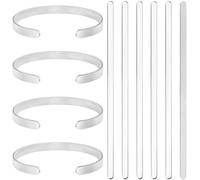 Beebeecraft 6 strisce vuote per braccialetti in acciaio inossidabile 304, 160 mm, per la ricerca di gioielli, collane, bracciali