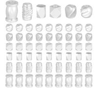 Beebeecraft 60 pz 6 Stili di Perline Distanziatrici Placcate Argento 925 Perlina Quadrata Rotonda Sfaccettata A Forma di Tubo Geometrico Placcata in Argento Sterling per La Creazione di Gioielli