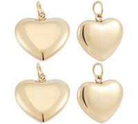 Beebeecraft 8 pezzi di Ciondoli A Forma di Cuore Placcati In Oro 14K e 316 piccoli Ciondoli Pendenti 3D In Acciaio Inossidabile Chirurgico A Forma di Amore per San Valentino per La Creazione di