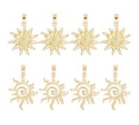 Beebeecraft 8 Pezzi di Gioielli con Ciondoli a Forma di Sole Ciondoli Celestiali Dorati Piccoli in Ottone Placcato Oro 18K per la Creazione di Gioielli Collane Bracciali Orecchini e