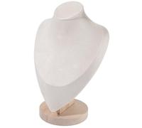 Beebeecraft Espositore A Forma di Busto da 6.5x4.1x9.8 Pollice in Legno di Pino Beige Manichino in Velluto Espositore per Collane per Venditori da Donna Vetrina per La Vendita di Oggetti da Casa