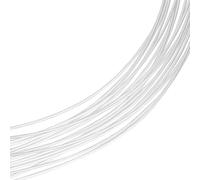 Beebeecraft Filo d'Argento da 0.5mm e 24 Gauge 925 Filo in Argento Sterling 1M Rotondo per Gioielli Artigianali con 2 Pezzi di Panno Lucidante in Pelle Scamosciata per Avvolgere Il Filo Gioielli