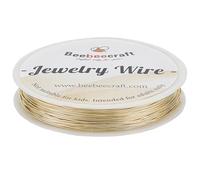 Beebeecraft Filo D'Oro per Artigianato Calibro 22 Filo per Perline per Gioielli Placcato Oro Reale Filo di Rame Morbido Morto 1498.43 m Filo per Perline Rotondo Resistente All'Appannamento per