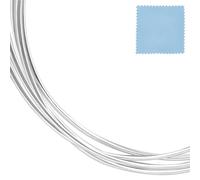 Beebeecraft Filo per Gioielli In Argento Sterling Da 1.5 m e 4.9 piedi Calibro 925 rotondo Morbido con 0.8 panni per Lucidatura In Argento per La Creazione di Gioielli Orecchini Perline Fai Da Te