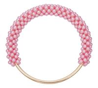 Beebeecraft Manici per Borse in Perle Manici per Borse in Perline Rotonde Rosa Accessori di Ricambio con Accessori in Ferro per Fai da Te Borse in Paglia da Spiaggia Intrecciate A Mano all'Uncinetto