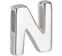 Beebeecraft Perlina con Lettera Lettera N In Argento Sterling Lettera Maiuscola Alfabeto Perlina con Iniziale Collana Braccialetto Ciondolo per La Creazione di Gioielli