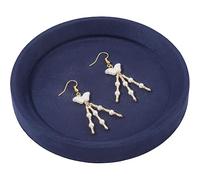 Beebeecraft Vassoio Portaoggetti Rotondo per Gioielli in Velluto da 5.51 Pollice per Espositore per Collane Bracciali Anelli e Orecchini