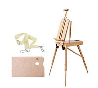 Beech Easel, Outdoor Sketching Box Easel Portable Trolley Wheel Easel, 145-183CM Adjustable,Hold Canvas up to 86CM