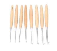 Beech Wood Crochet Hooks Set, Thick 3.0mm-6.5mm Needles Large Handle Knitting Tools for Sweater Making, Blankets, Scarves, Portable Design for Beginners and Experienced Knitters