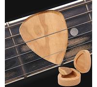 Beech Wood Guitar Pick Holder Box, Storage Organizer for Guitarists | Holds Multiple Picks, Natural Wood Grain Finish, Compact for Pocket or Gig Bag