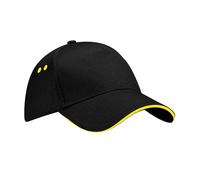 Beechfield Berretto B015 Ultimate con visiera a 5 pannelli, Unisex, Nero/Giallo, Taglia Unica