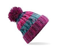 Beechfield Adults Corkscrew Knitted Pom Beanie Hat Berretto, Bacche Invernali, Taglia Unica Unisex-Adulto