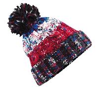 Beechfield Adults Corkscrew Knitted Pom Beanie Hat Berretto, Jack Neri, Taglia Unica Unisex-Adulto