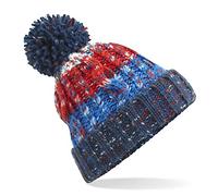 Beechfield B486 Corkscrew Pom Pom Beanie - Chilli Blues