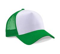 Beechfield B640 - Cappellino a mezza rete, colore: Verde/Bianco