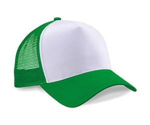 Beechfield B640 - Cappellino a mezza rete, colore: Verde/Bianco