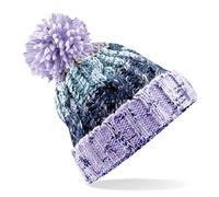 Beechfield Adults Corkscrew Knitted Pom Beanie Hat Cuffia, Multicolore (Lavender Fizz 000), Taglia Unica Unisex-Adulto
