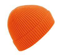 Beechfield Berretto Invernale a Costine Lavorato a Maglia con Design a Cappello - Arancia