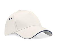 Beechfield - Cappellino 100% Cotone - Unisex, Beige/Blu navy, taglia unica
