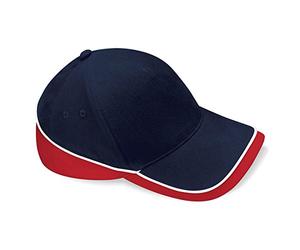 Beechfield - Cappellino da baseball / copricapo da squadra sportiva, unisex blu marino/rosso. Taglia unica