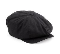 Beechfield Cappello Baker Boy Gatsby Uomo Retrò Nero 100% Cotone