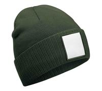 Beechfield Cappello Da Sci In Maglia Con Toppa In Poliestere Riciclato Al 100%
