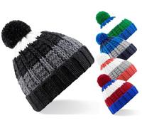 Beechfield Chamonix Combo Berretto Sci Cappello - Rimovibili Pom