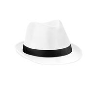 Beechfield Fedora, Uomo, White/Black, Taglia unica