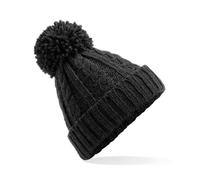 Beechfield GT480 Cappello Invernale Beanie Unisex Maglia Cable Con Pom Pom