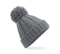 Beechfield GT480 Cappello Invernale Beanie Unisex Maglia Cable Con Pom Pom