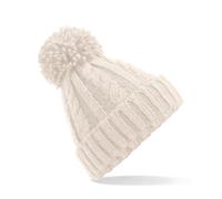 Beechfield GT480 Cappello Invernale Beanie Unisex Maglia Cable Con Pom Pom