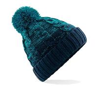Beechfield Lussuoso Beanie - Cappello Invernale Pesante Uomo/Donna - Teal/Blu Marino Francese