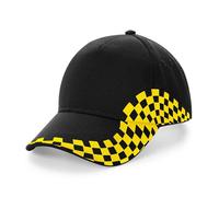 Beechfield RED BLACK BLUE WHITE Twill Racing Grand Prix Cappello Baseball Cap