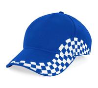 Beechfield RED BLACK BLUE WHITE Twill Racing Grand Prix Cappello Baseball Cap