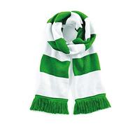 Beechfield stadio Sciarpa - A strisce squadrainverno luminosa colori accessorio - Kelly Verde Verde/Bianco