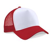 Beechfield Snapback Trucker Taglia Unica Rosso/Bianco Taglia Unica