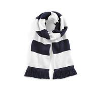 Beechfield Stadio Sciarpa - A Strisce squadrainverno Luminosa Colori Accessorio - Blu Marino Francese/Bianco