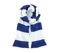 Beechfield stadio Sciarpa - A strisce squadrainverno luminosa colori accessorio - Bright Blu Reale/Bianco