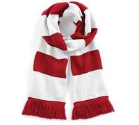 Beechfield stadio Sciarpa - A strisce squadrainverno luminosa colori accessorio - Classico Rosso/Bianco
