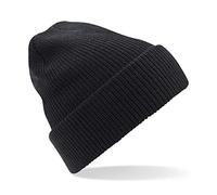 Beechfield Berretto Heritage B425.Blk Unisex vintage doppia maglia Nero Taglia unica